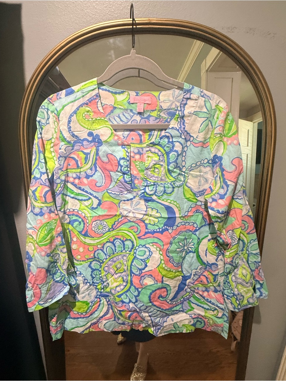 Lilly Pulitzer Bright Paisley Tunic in Pink, Blue & Green